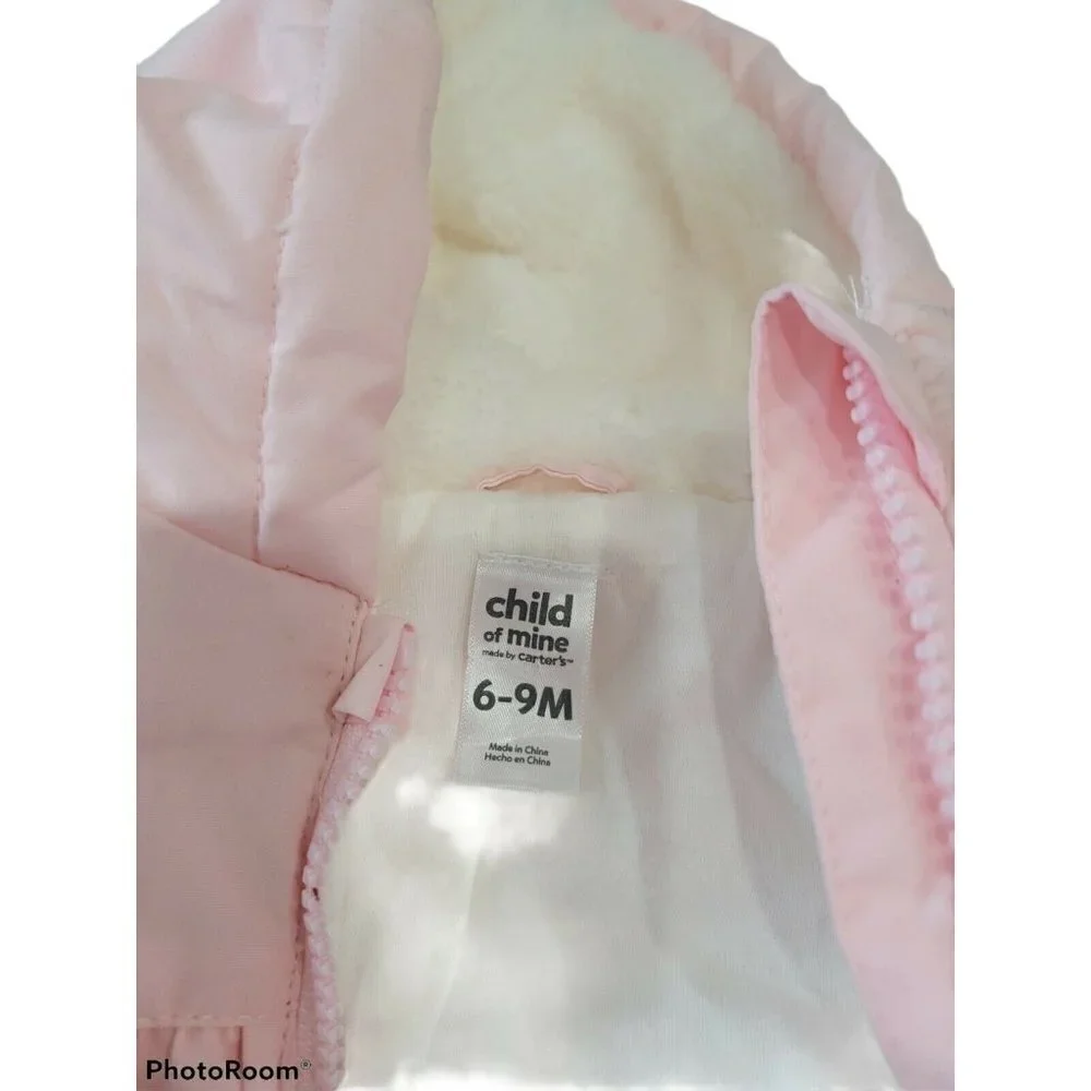 NWT Carter's Pink Baby Girl Winter Suit With Hand